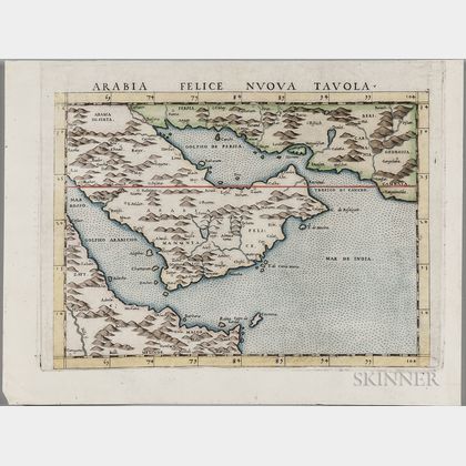 Arabian Peninsula. Girolamo Ruscelli (1604-1566) Arabia Felice Nuova Tavola.