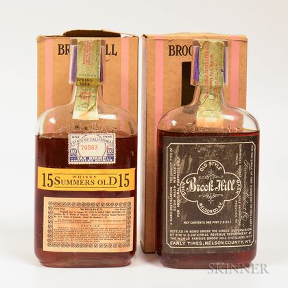 Brookhill Old Style Sour Mash 15 Years Old 1917, 2 pint bottles (oc) 