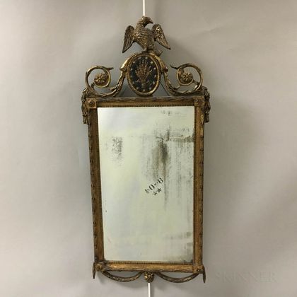 Neoclassical Carved and Gilt-gesso Mirror. Estimate $20-200