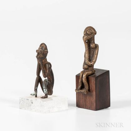 Two Bronze Lobi Figures