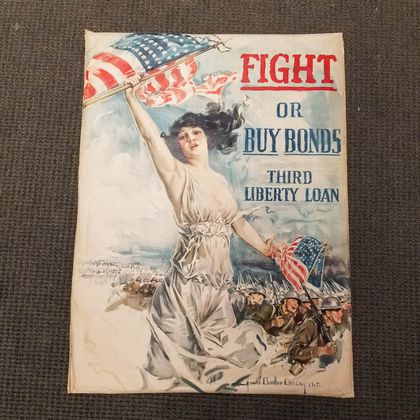 Howard Chandler Christy Fight or Buy Bonds WWI Lithograph Poster