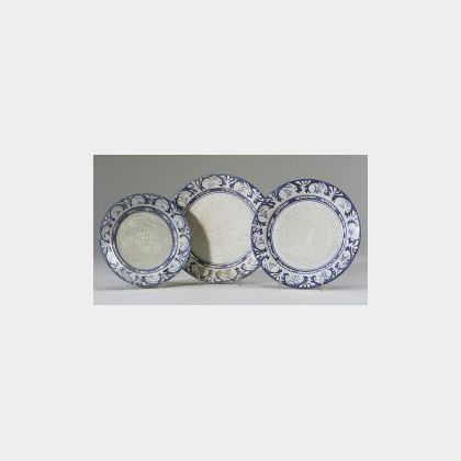 Three Dedham Pottery Rabbit Plates