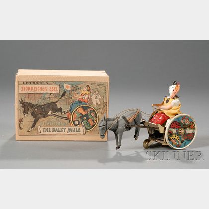 Lehmann "Balky Mule" Lithographed Tin Toy in Original Box
