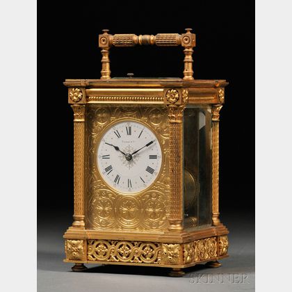 French Gilt Bronze Petite and Grande Sonnerie Carriage Clock