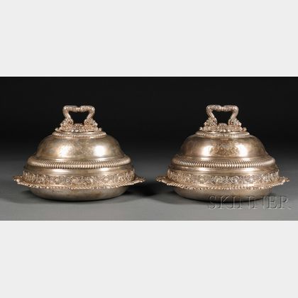 Two Assembled English Silver Tureens