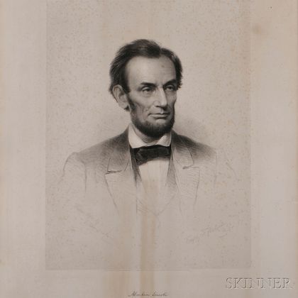 Lincoln, Abraham (1809-1865) Steel Engraved Portrait after Francis Bicknell Carpenter (1830-1900),by Frederick W. Halpin (1805-1880) C