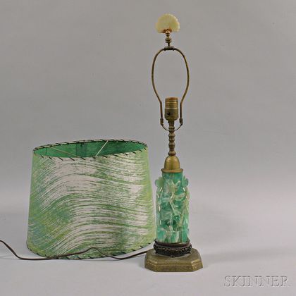 Carved Hardstone Table Lamp