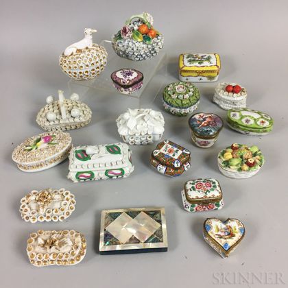 Nineteen Mostly Ceramic Boxes. Estimate $200-250