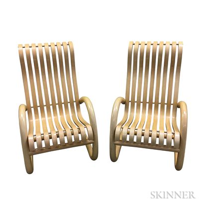 Two Modern Bentwood Rockers