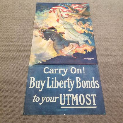 Edwin Howland Blashfield Carry On! Buy Liberty Bonds to your Utmost WWI Lithograph Poster