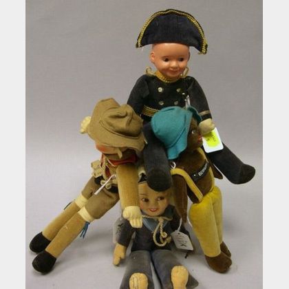 Celluloid Boy and Three Cloth Norah Wellings Dolls