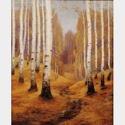 Oldrich Otto Farsky (American, 1895-1968) Autumn in the Birches