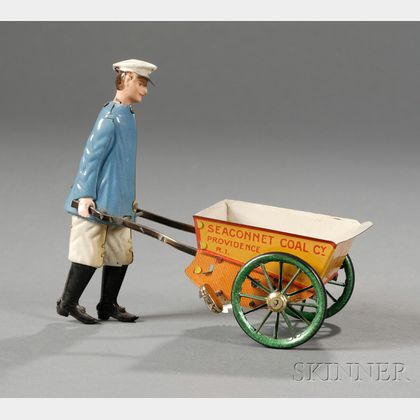 Lehmann "TAP -TAP "SECONNET COAL/PROVIDENCE R.I." Coal Vendor Tin Wind-up Toy