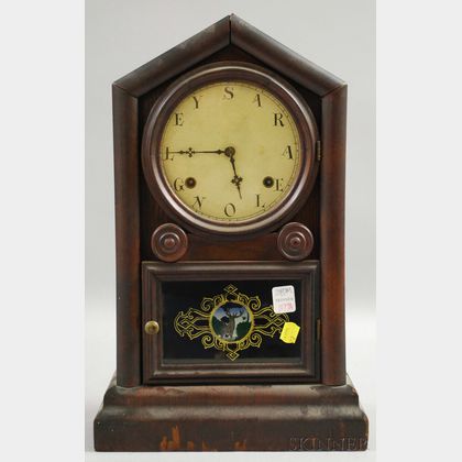 Wm. L. Gilbert Rosewood Veneer and Mahogany Shelf Clock