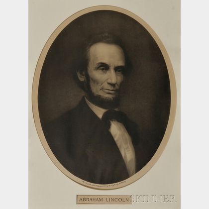 Lincoln, Abraham (1809-1865) Lithographic Portrait After William Edgar Marshall (1837-1906).