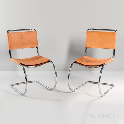 Two Mies van der Rohe MR10-style Chairs