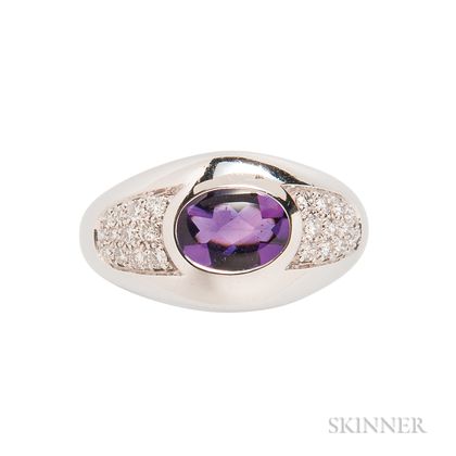 18kt Gold, Amethyst, and Diamond Ring, Mauboussin