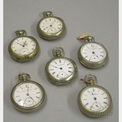 Six Open Face Pocket Watches