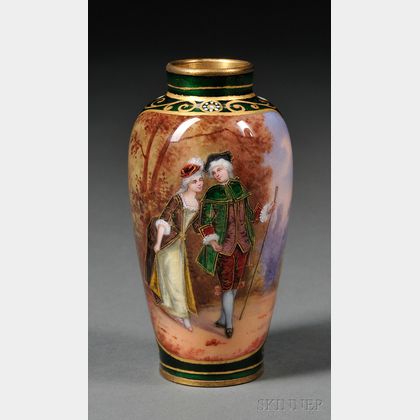 Miniature Limoges Enamel Vase