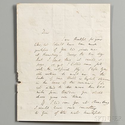 Davy, Sir Humphry (1778-1829) Autograph Letter Signed, [c. 1804].