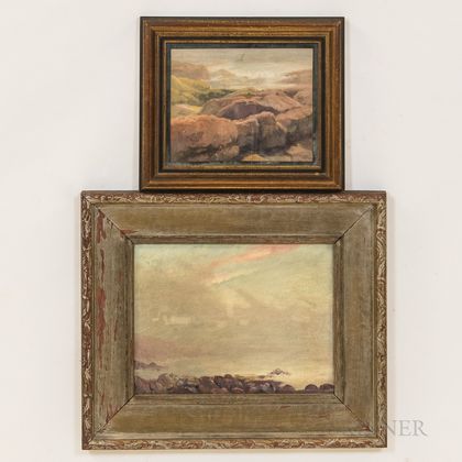 Two Framed Oil on Board Seacoast Scenes Attributed to Clarence Scott White (Massachusetts, 1872-1965)