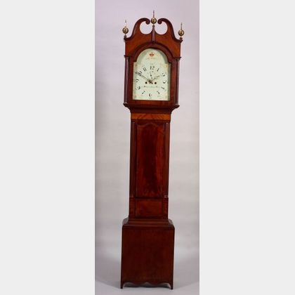 Federal Mahogany and Mahogany Veneer Tall Case Clock