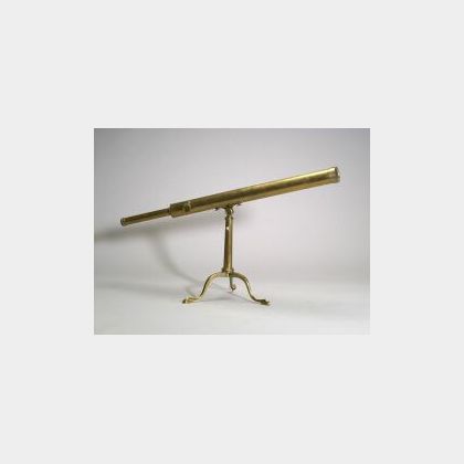 Lacquered Brass Telescope on Stand