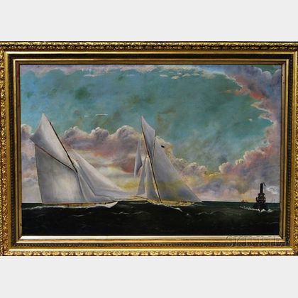 Attributed to William Pierce Stubbs (American, 1842-1909) Racing Yachts
