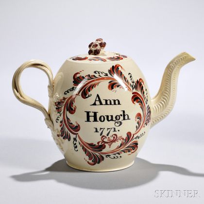 Dated Creamware Teapot and Cover