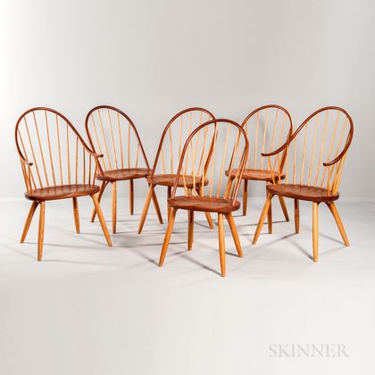 Six Thomas Moser Cherry Dining Chairs
