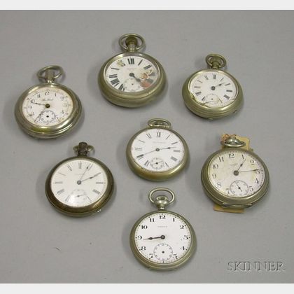 Seven Assorted Open Face Pocket Watches