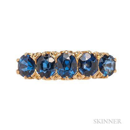 18kt Gold and Sapphire Five-stone Ring