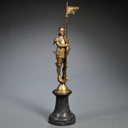 Continental School, Late 19th/Early 20th Century Bronze Figure of a Knight
