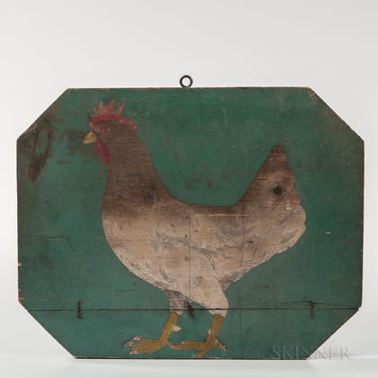 Two-sided Painted Pictorial Chicken Sign