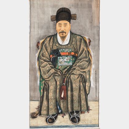 Chae Yongshin (1850-1941),Hanging Scroll Portrait of an Official