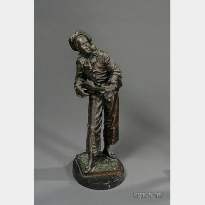 Eutrope Bouret (French, 1833-1906) Bronze Figure of Pierrot