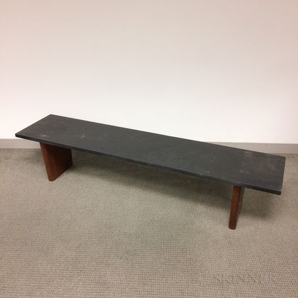 Manner of Phillip L. Powell Slate Coffee Table/Bench