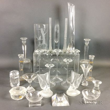 Twenty-four Pieces of Colorless Glass Tableware