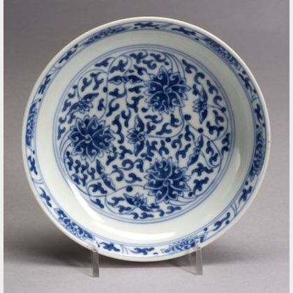 Blue and White Saucer Dish