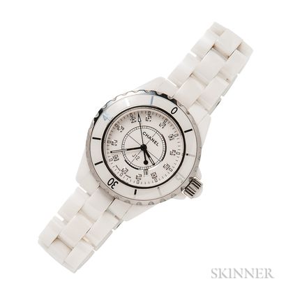 Ceramic and Stainless Steel "J12" Wristwatch, Chanel