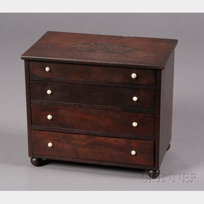 Federal Miniature Inlaid Mahogany Chest of Drawers