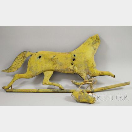 Cast Zinc, Molded, and Cut Sheet Copper Running Horse Weather Vane