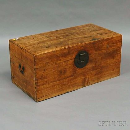 Chinese Export Brass-mounted Camphorwood Dovetail-constructed Trunk