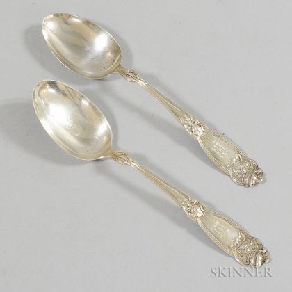 Two Alvin "Fleur de Lis" Pattern Sterling Silver Tablespoons