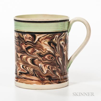 Creamware Slip-marbled Pint Mug