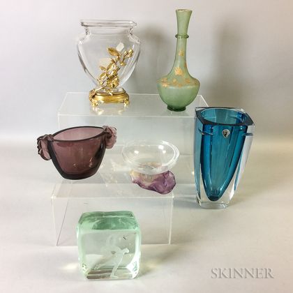 Six Art Glass Vessels