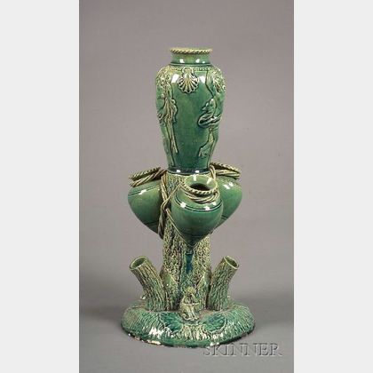 Dunmore Green Glazed Earthenware Vase