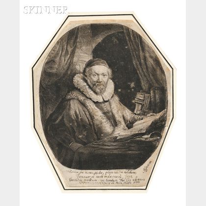 Rembrandt van Rijn (Dutch, 1606-1669) Jan Uytenbogaert, Preacher of the Remonstrants