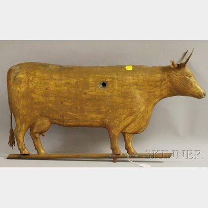 Gilt Molded Copper Cow Weather Vane