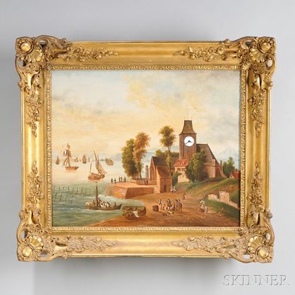 Continental Gilt-framed Musical Picture Clock